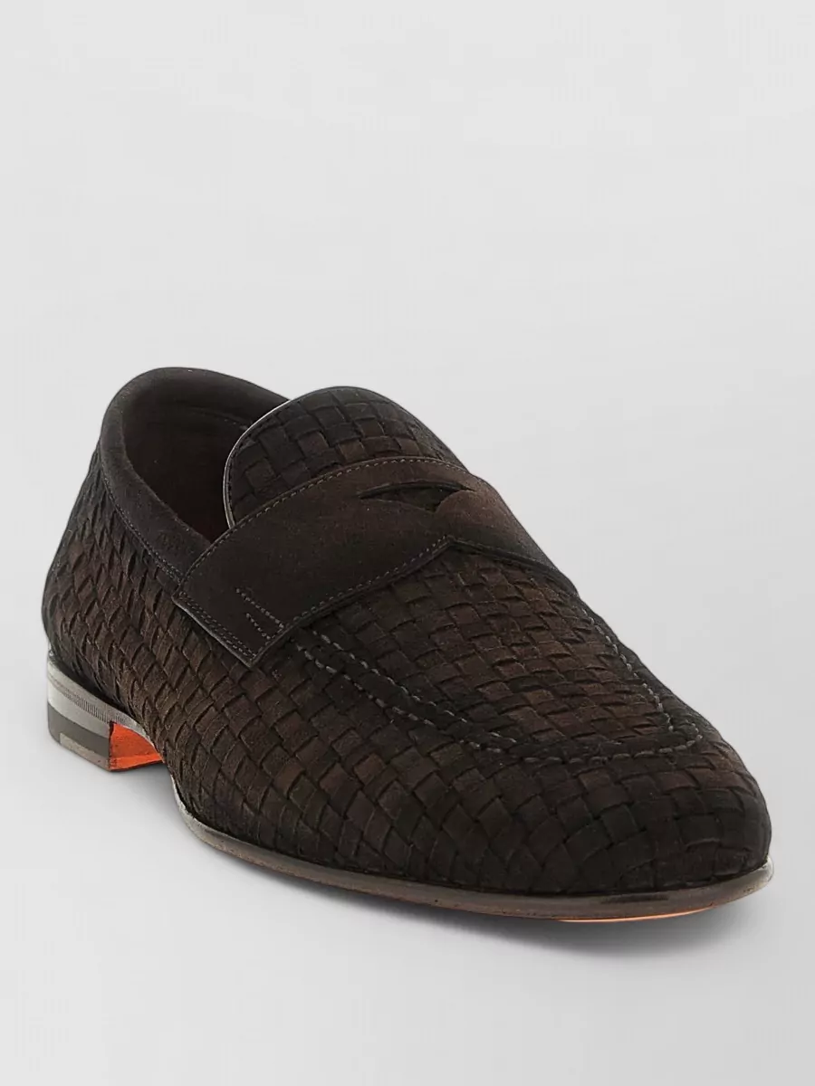 Santoni Suede Penny Loafers