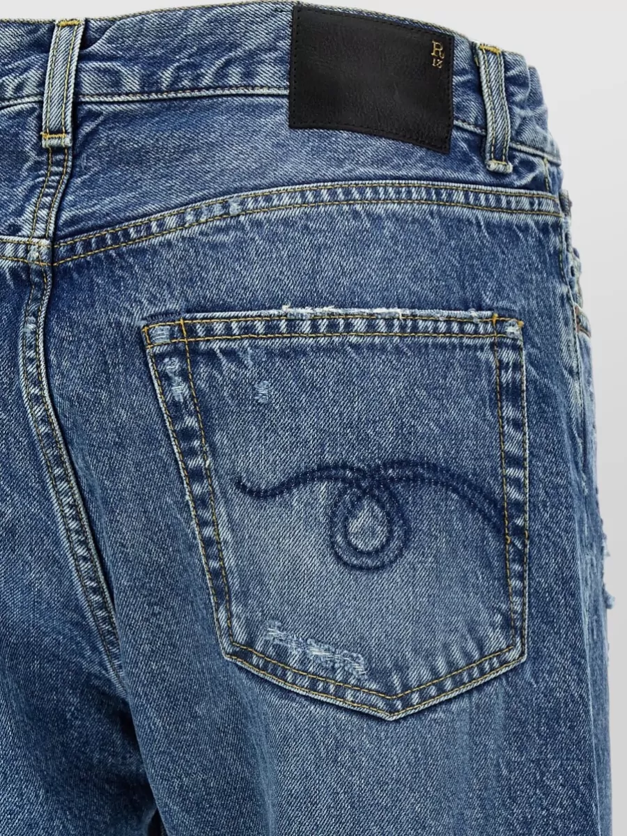 R13 Distressed Straight-Leg Boyfriend Jeans