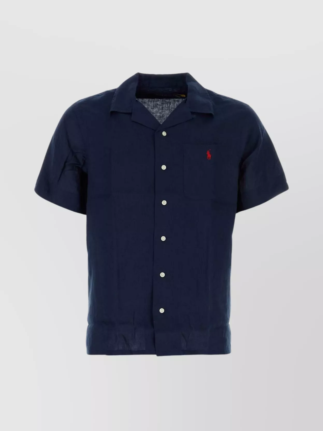 Shop Polo Ralph Lauren Shirt Linen Button-down Collar Short Sleeves
