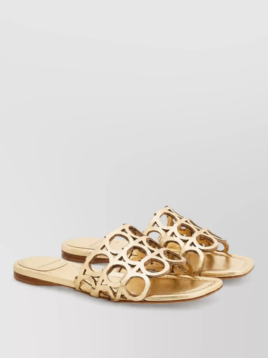 Ferragamo leather flat sandals