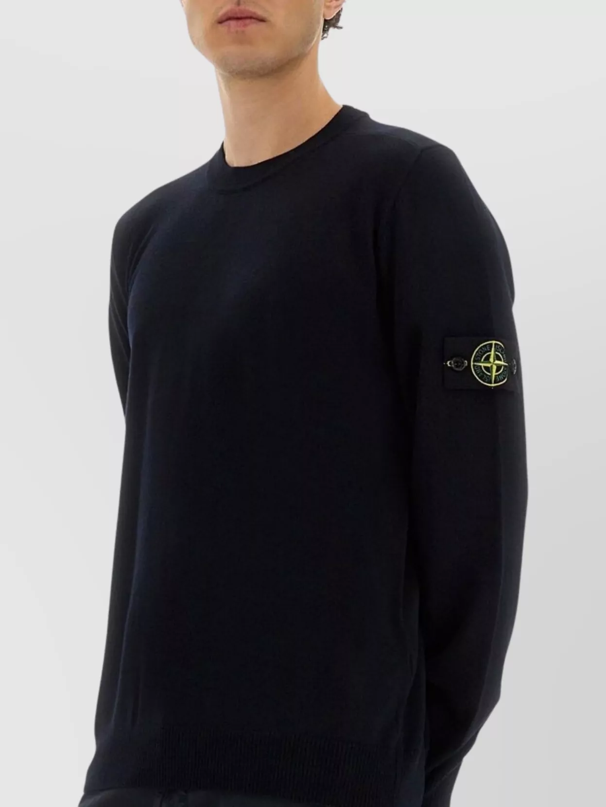 Stone Island Crew Neck Sweater Ribbed Cuffs