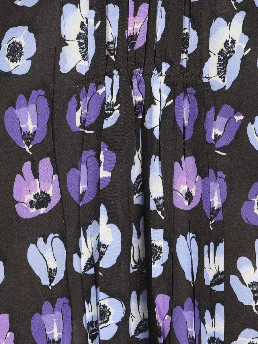 Prada Floral-Print V-Neck Midi Dress