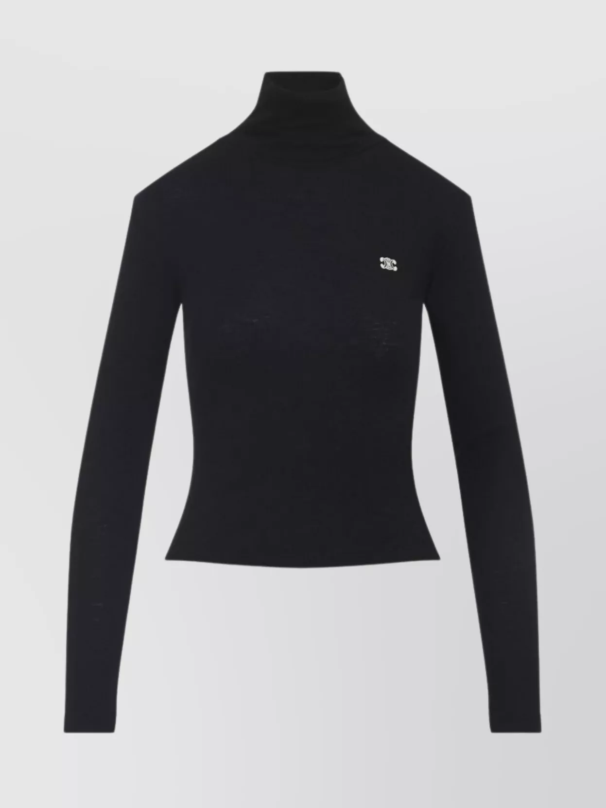 Celine Long Sleeve Slim Fit Turtleneck Top In Black