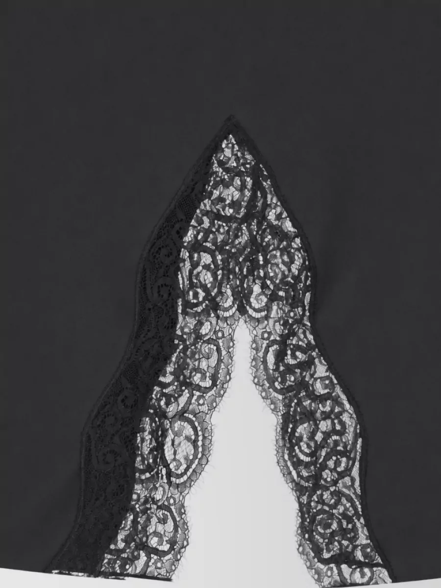Saint Laurent Silk Lace Midi Slip Skirt