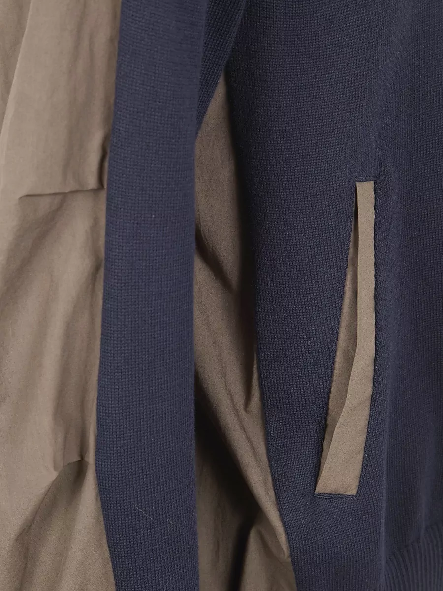 Sacai Cotton Typewriter Knit Pullover Contrast Panels