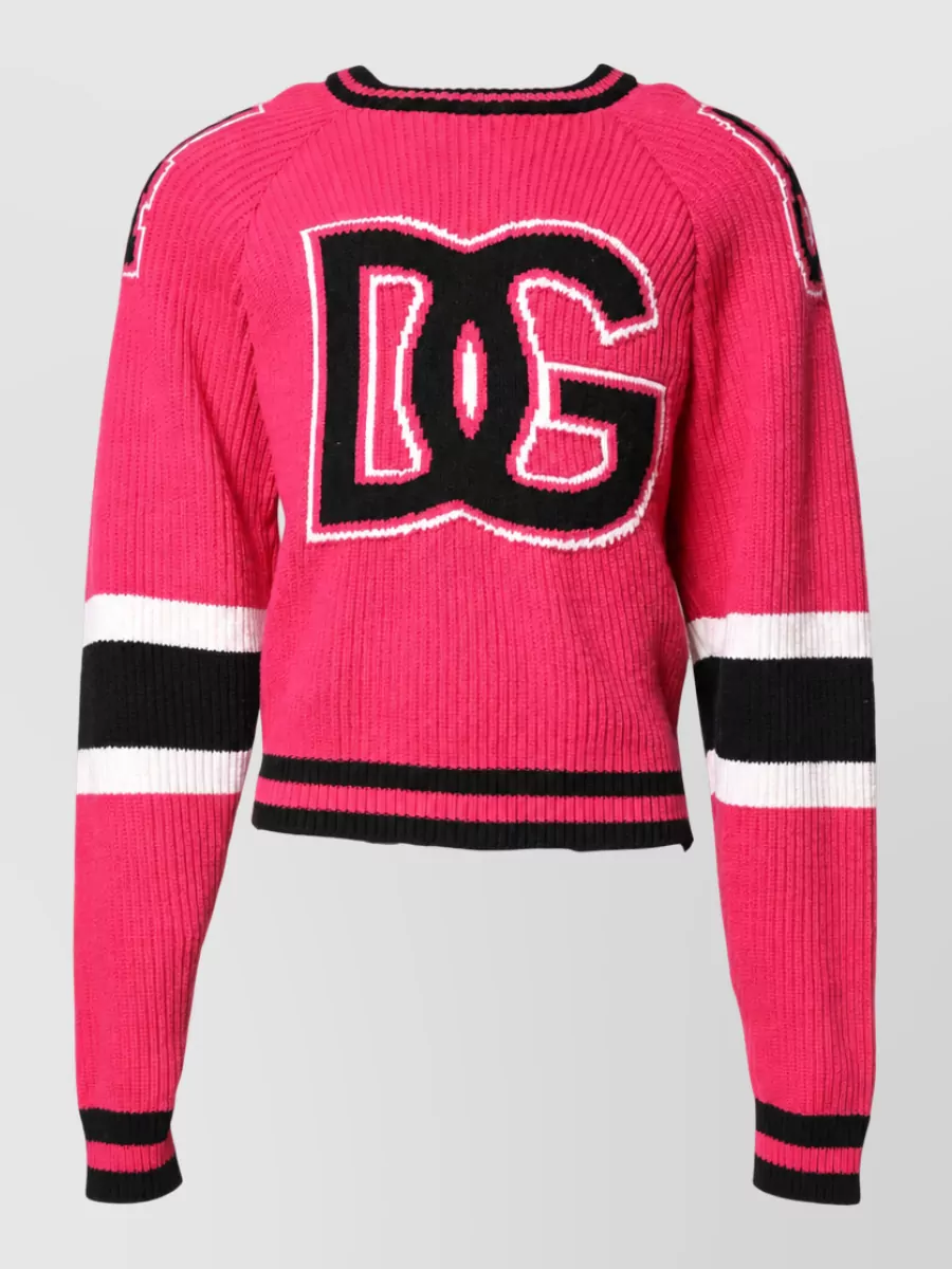 Dolce&Gabbana Ribbed logo-print knit sweater