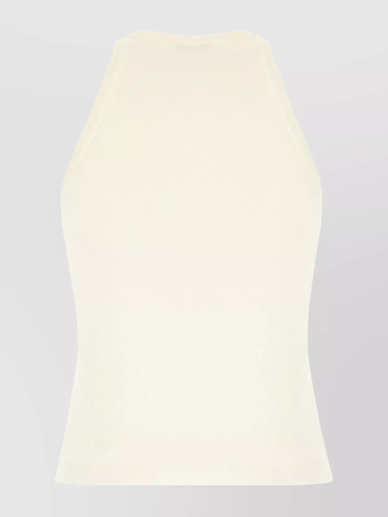 Max Mara Cotton Crew Neck Top With Ribbed Texture In White