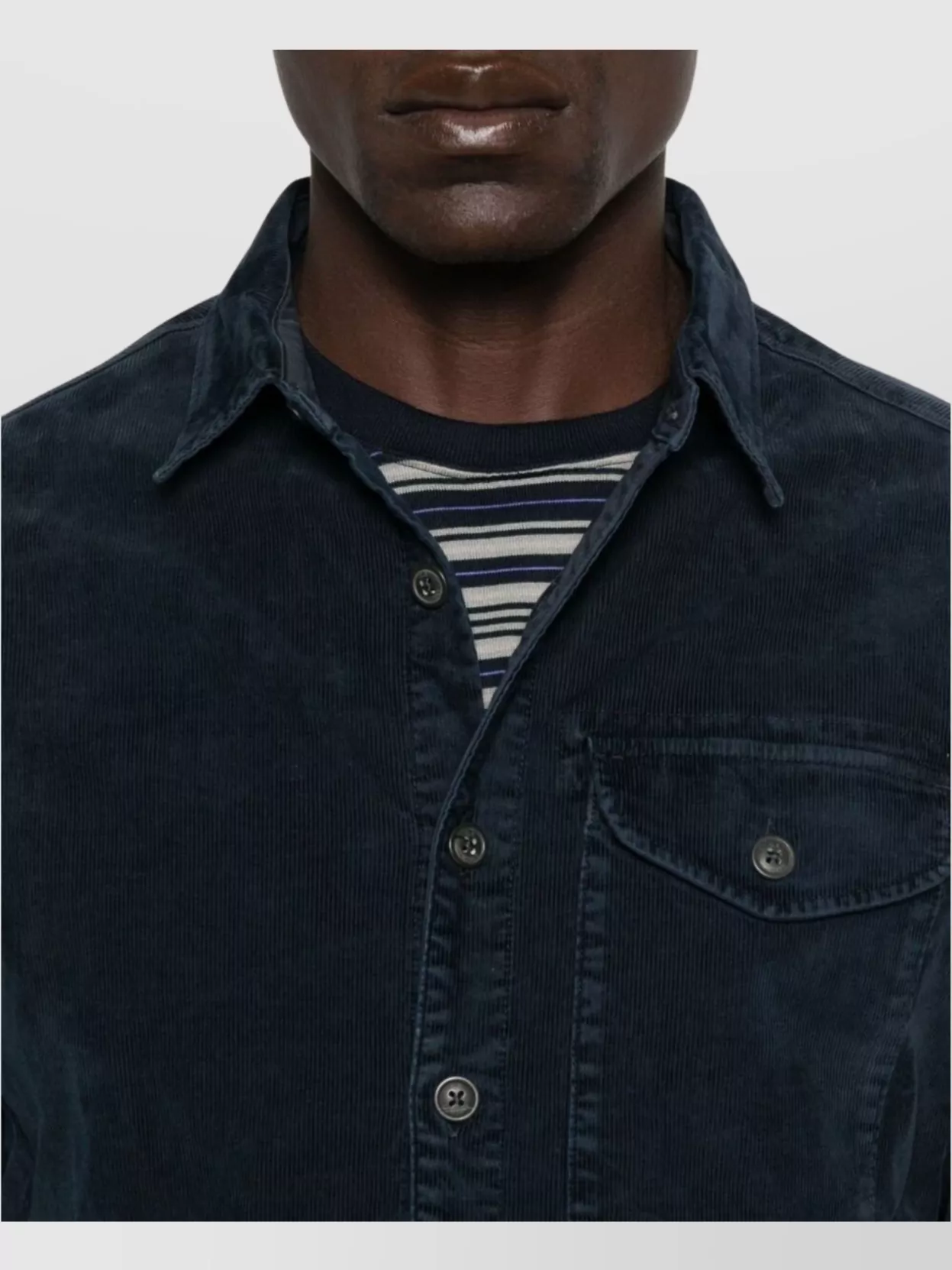 C.p. Company Long Sleeve Corduroy Shirt With Chest Pocket