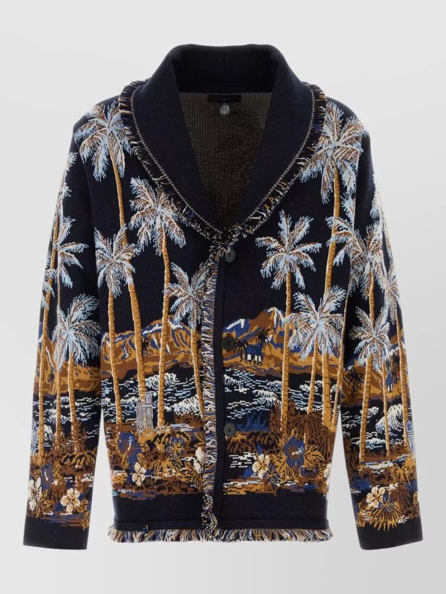 Alanui embroidered wool-blend cardigan