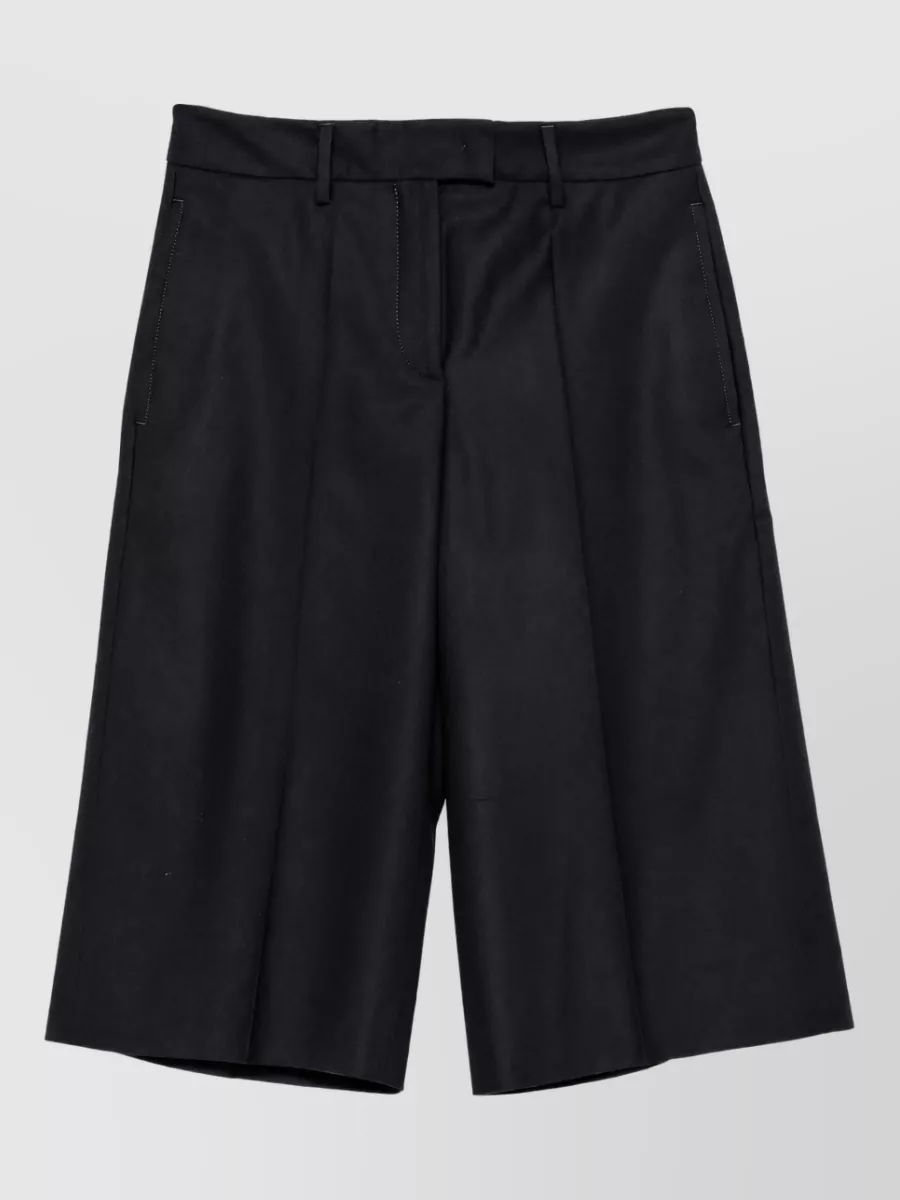 Incotex virgin wool pleated tailored shorts