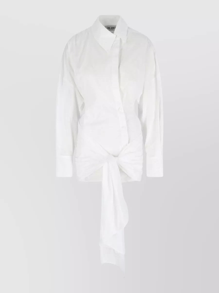 The Attico asymmetric cotton mini shirt dress