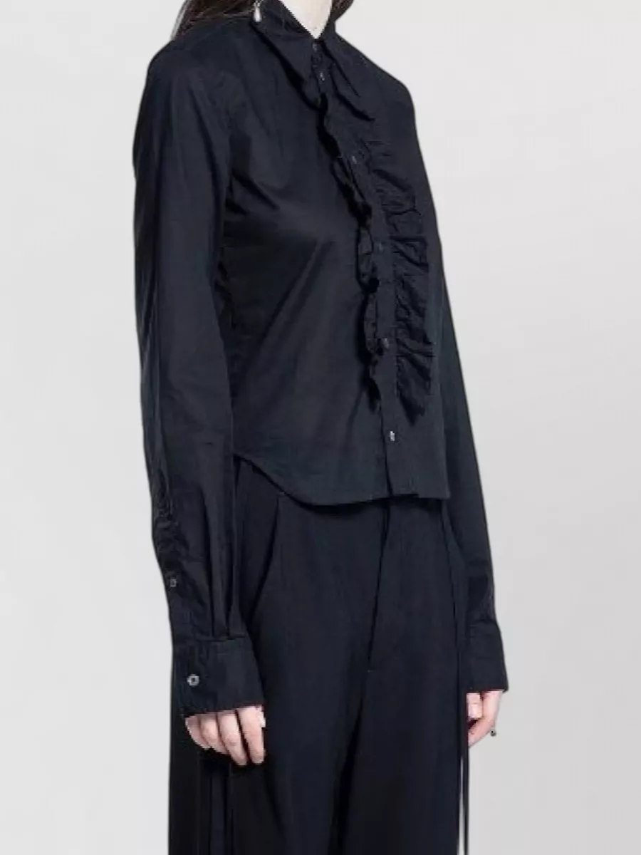 Ann Demeulemeester Cotton Slim-Fit Ruffled Shirt