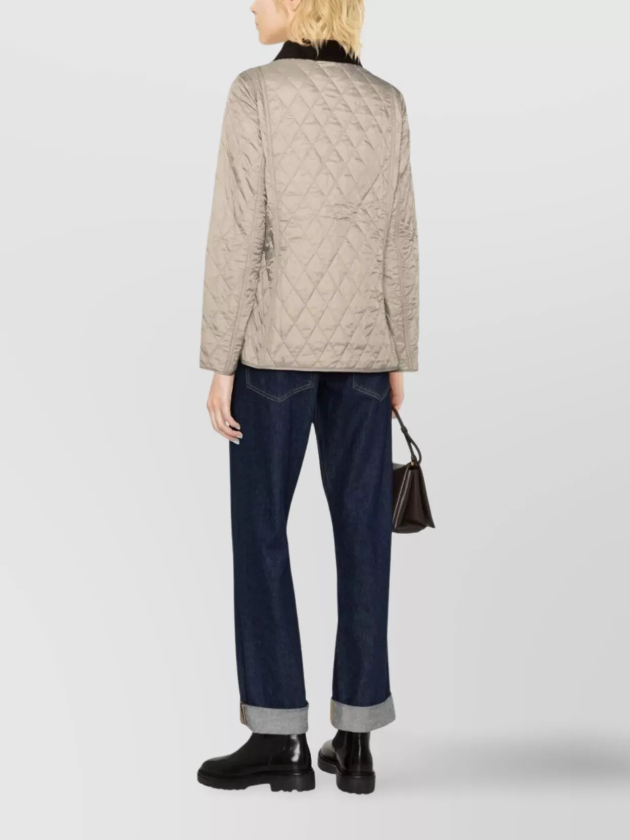 Barbour Quilted Collar Front Pockets Jacket In Neutral