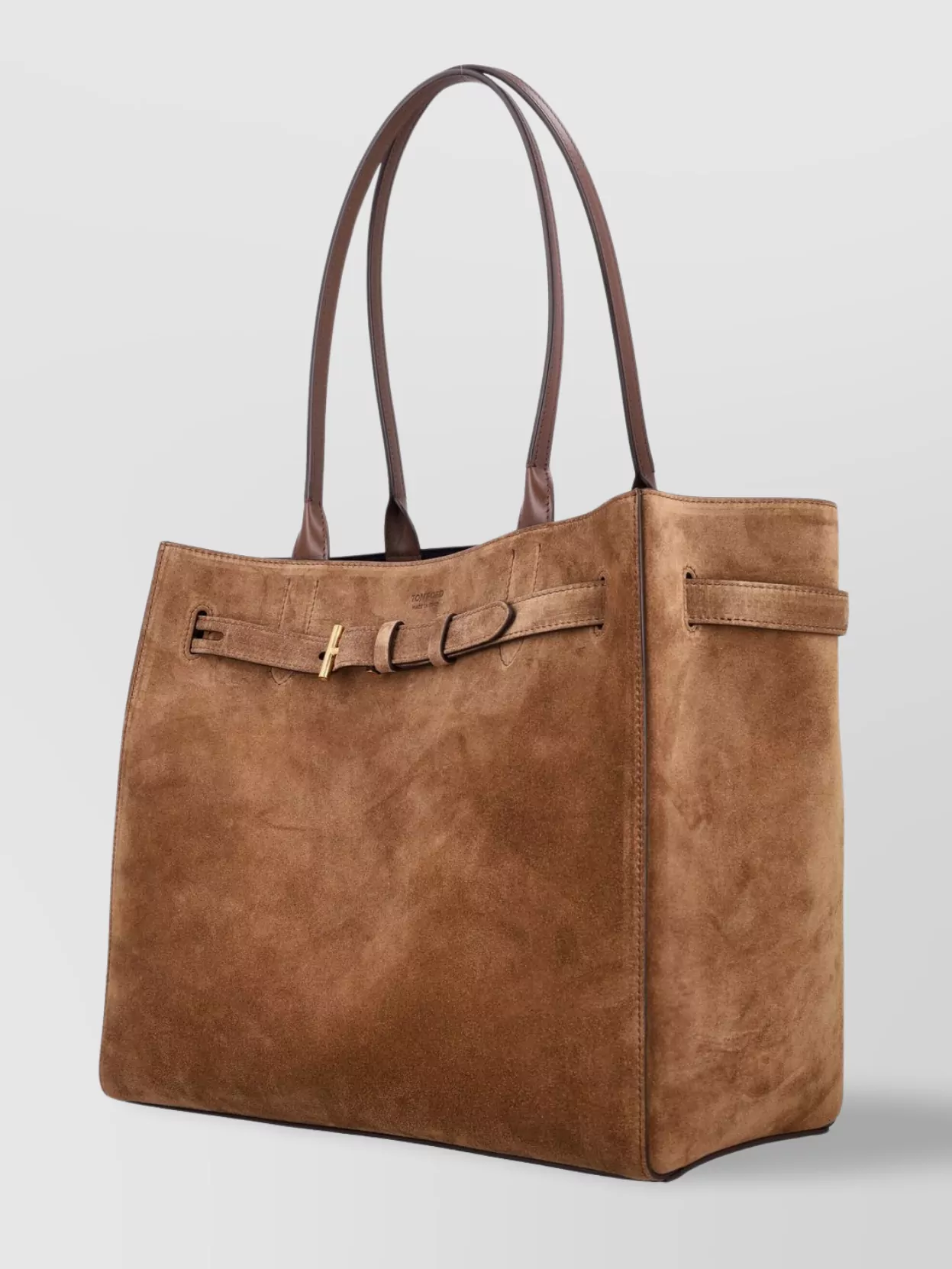 Tom Ford Suede Tote Belted Dual Handles
