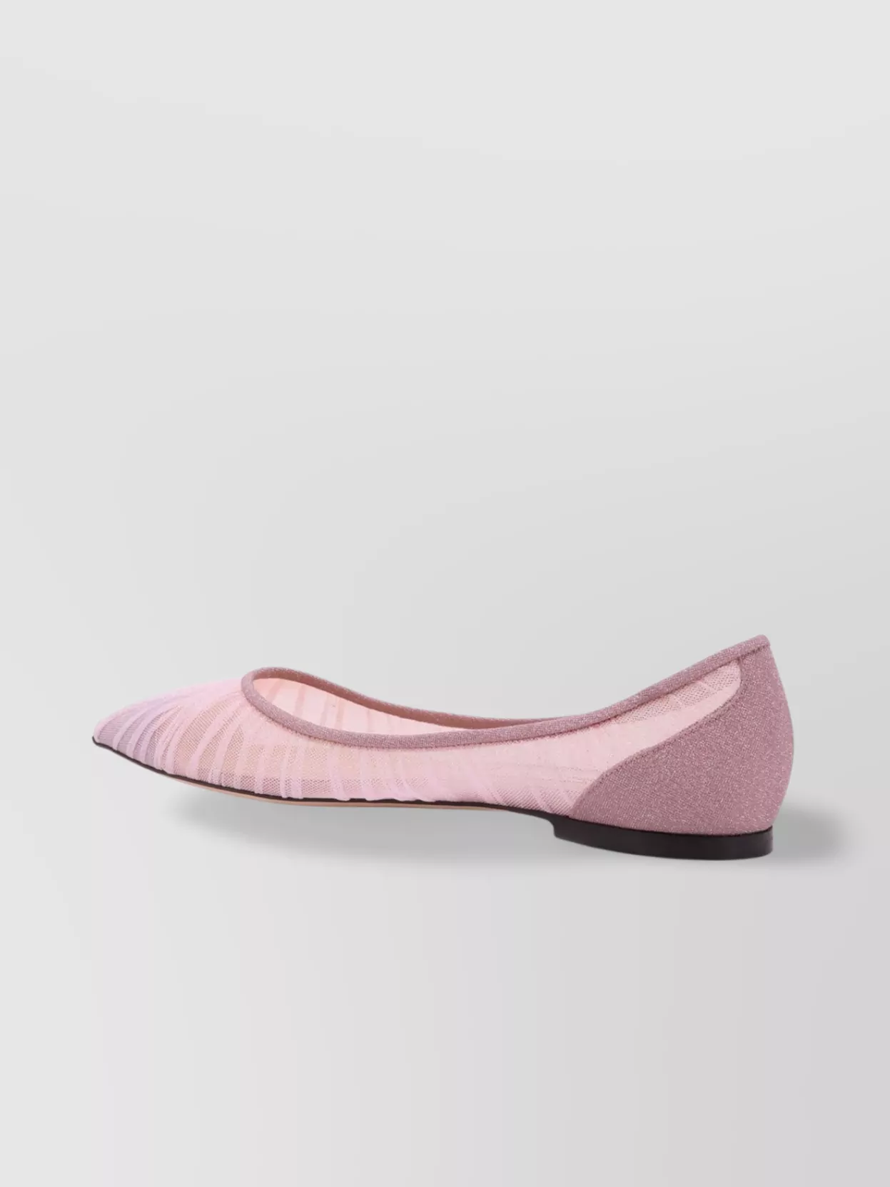Jimmy Choo Glittered Tulle Ballerinas Pointed Toe