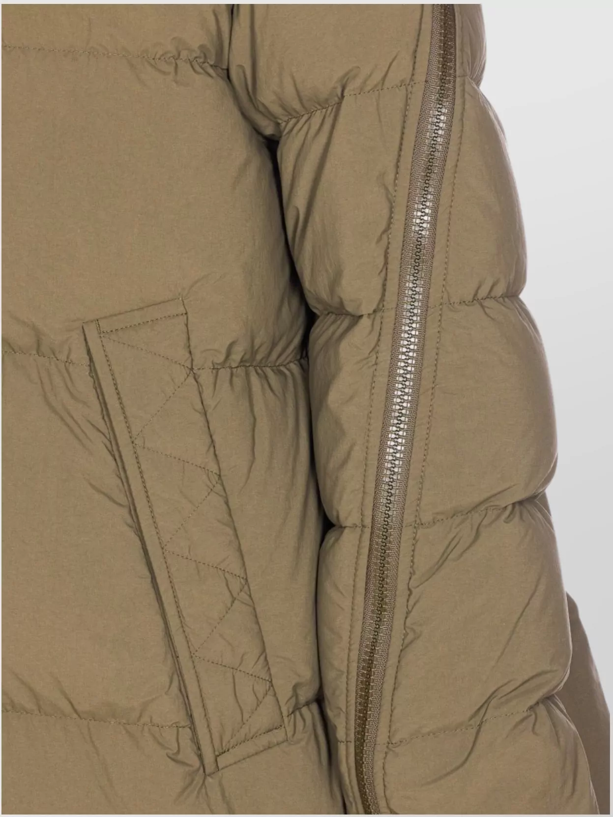 Herno Long Padded Down Jacket With Removable Hood In Green