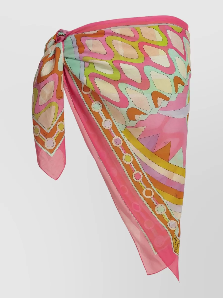 Pucci Vivara Pareo Sheer Knot Detail Wrap In Multi