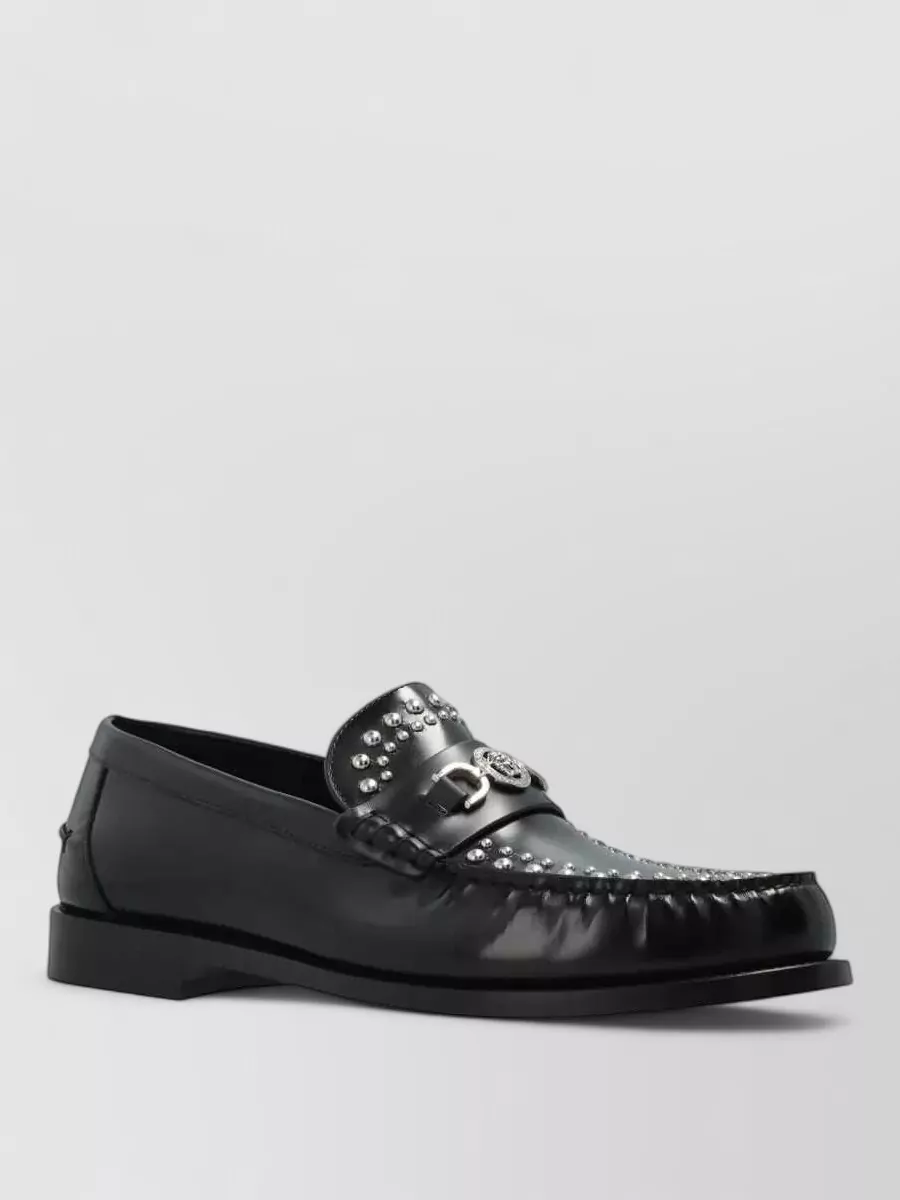 Versace Studded Leather Loafers