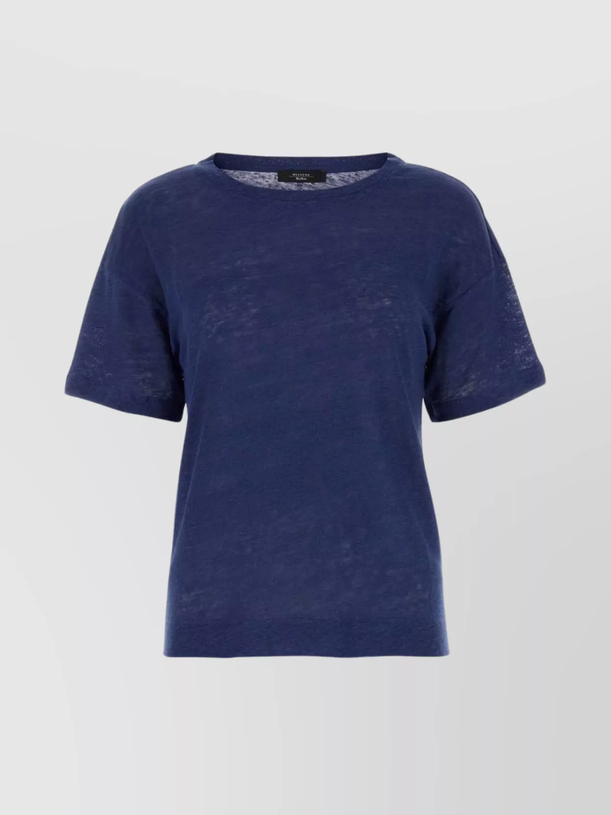 Shop Weekend Max Mara Crew Neck Linen T-shirt With Short Sleeves