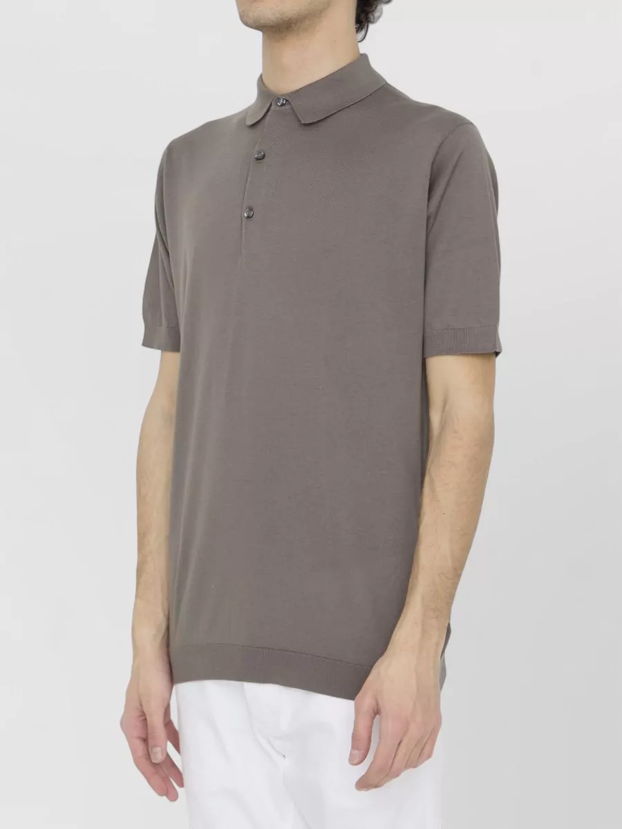John Smedley Ribbed Regular-Fit Polo Shirt