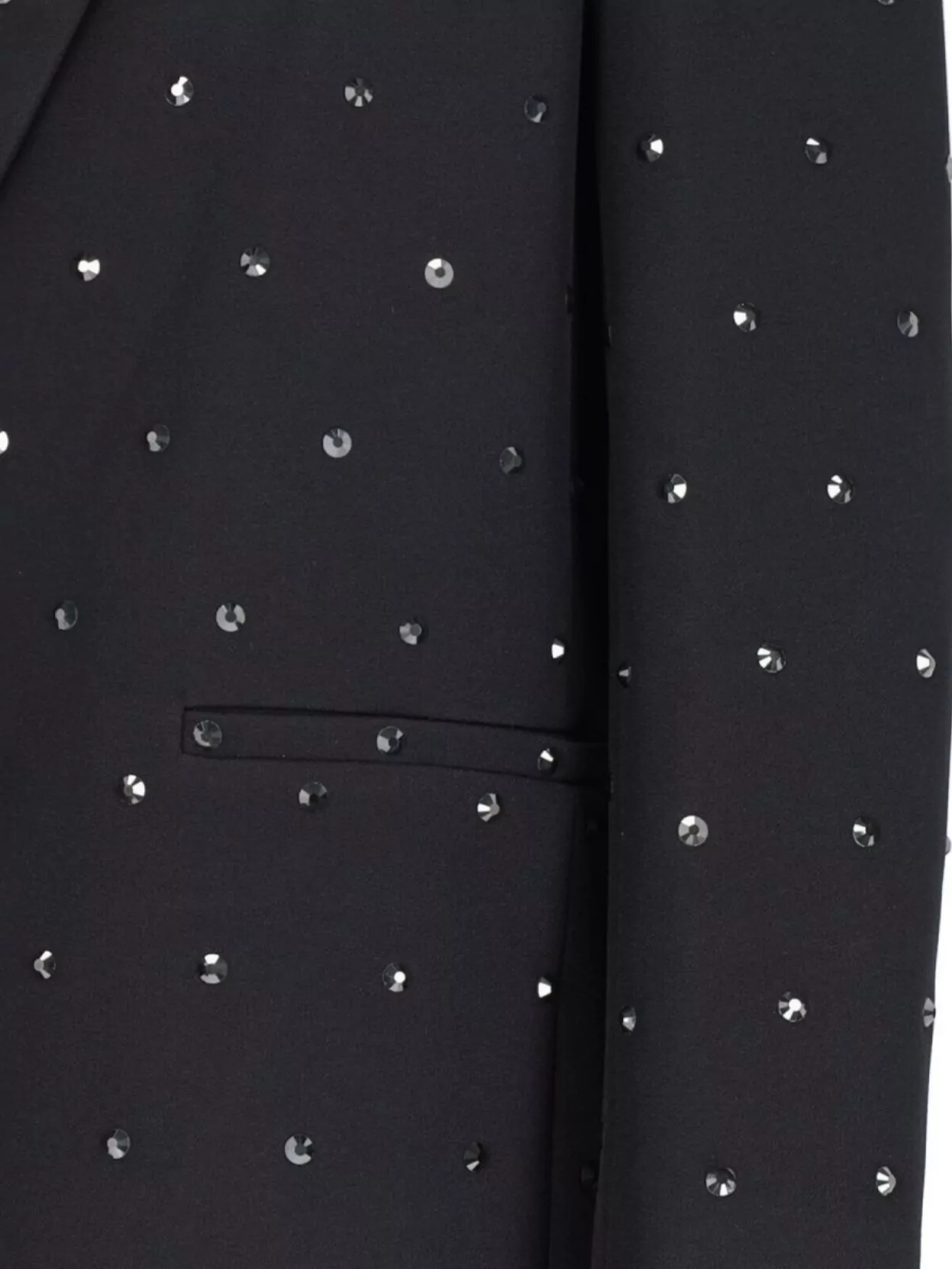 The Andamane Lapel Sleeve Embellished Flap Pocket Jacket
