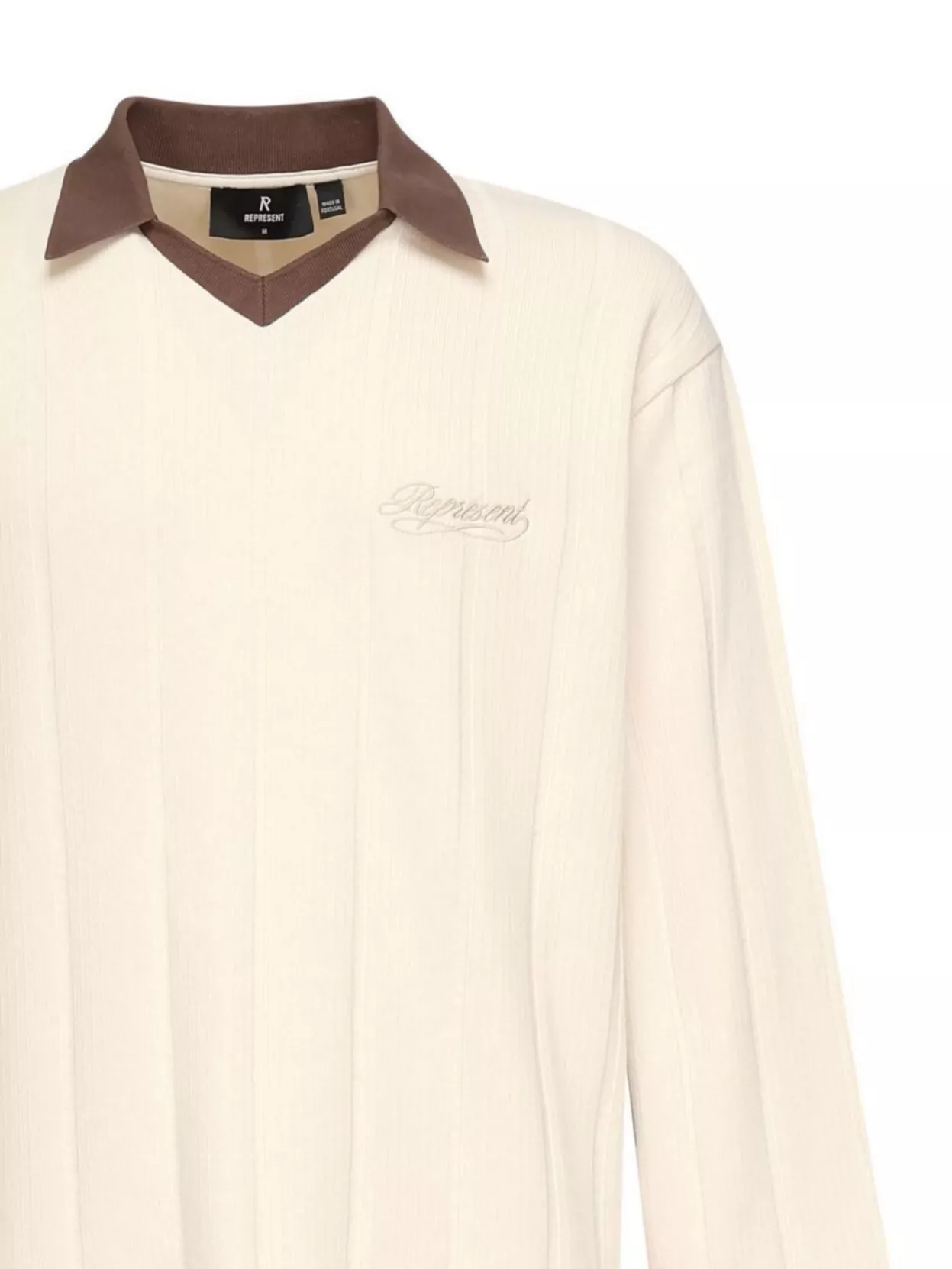 Represent Logo V-Neck Long Sleeve Knit Top