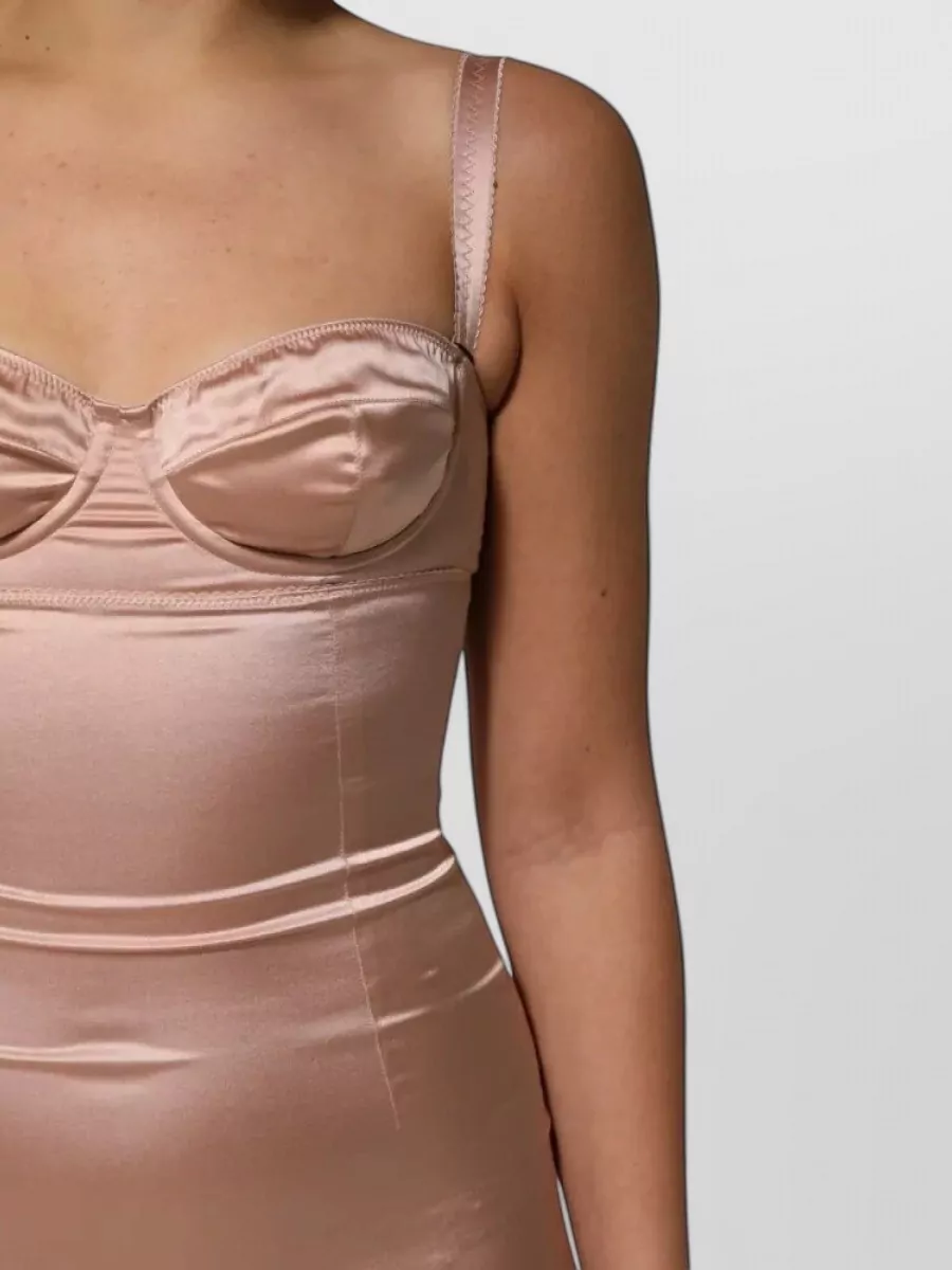 Dolce&Gabbana Silk Satin Bustier Midi Dress