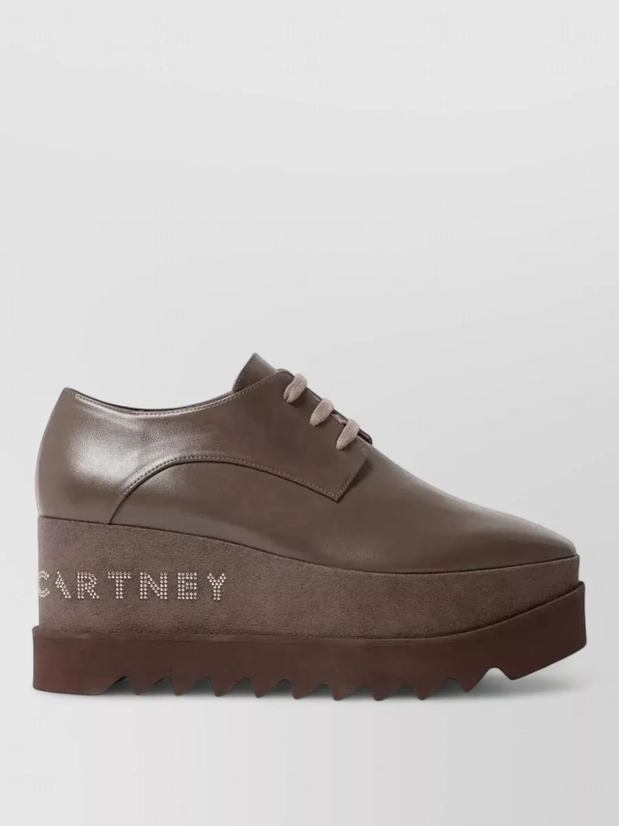 Stella Mccartney Crystal-Embellished Wedge Derby Shoes