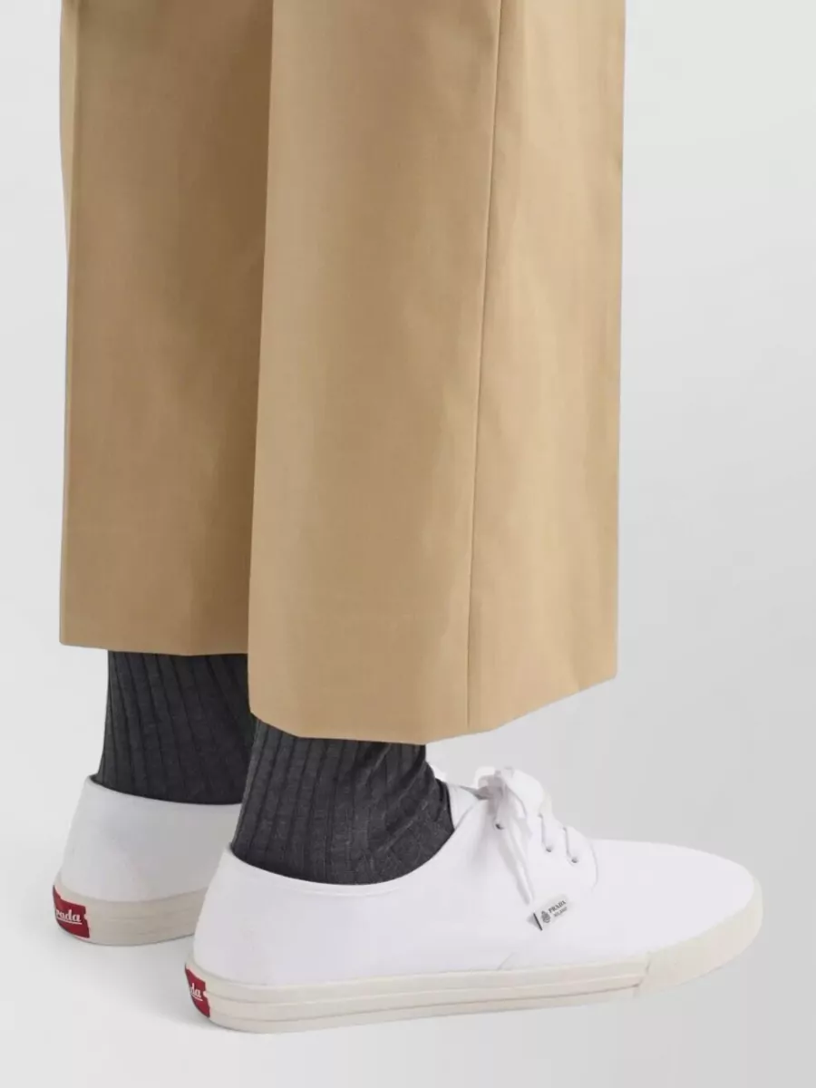 Prada Cotton Drill Low-Top Sneakers
