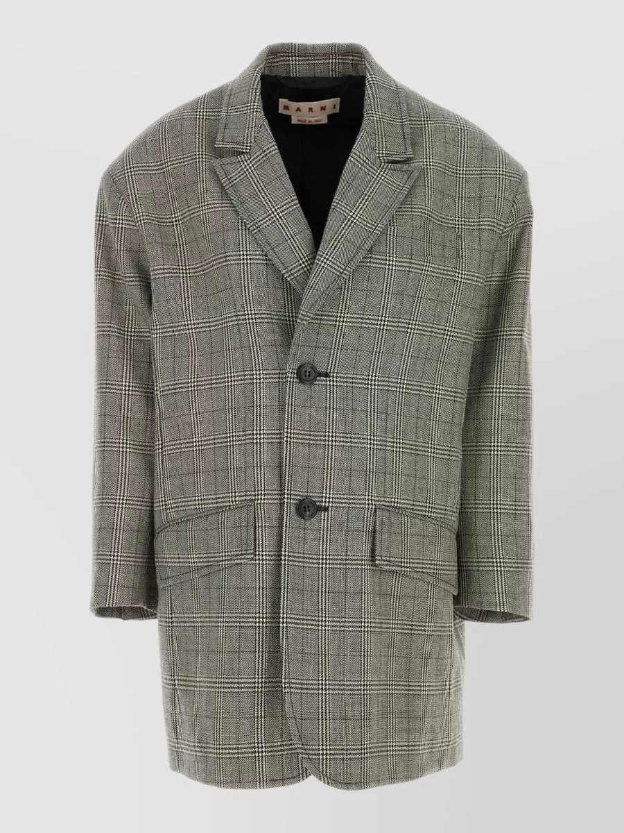 Marni virgin wool embroidered oversized blazer