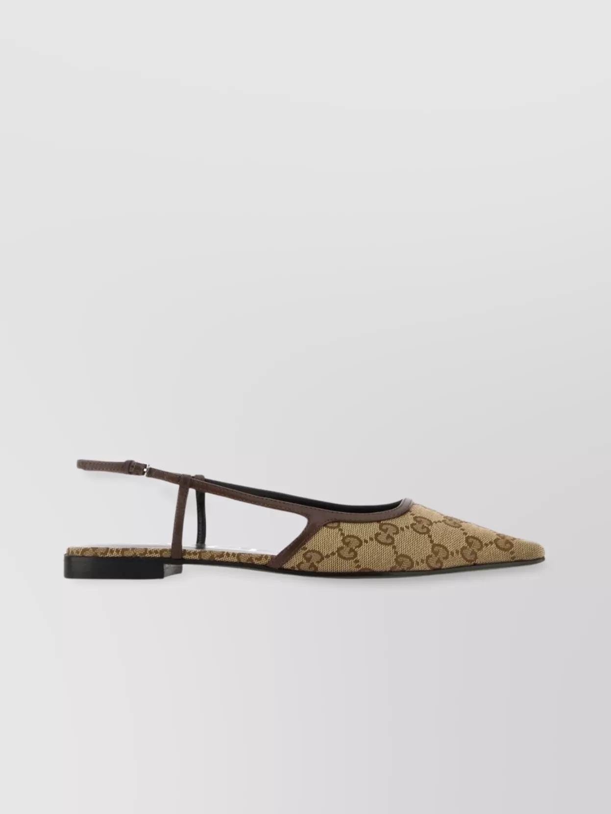 GUCCI POINTED-TOE PATTERNED FABRIC BALLET FLATS