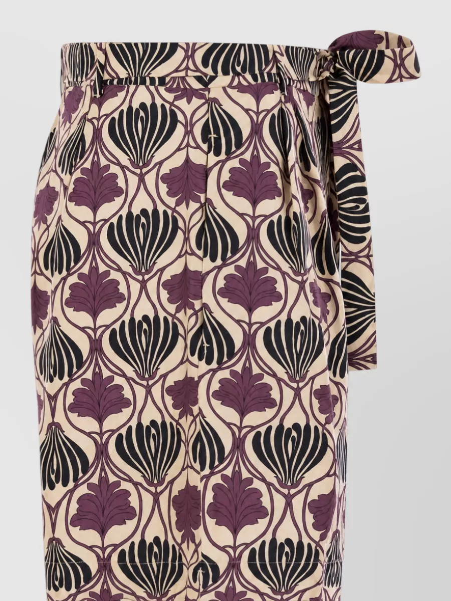 S Max Mara Printed Silk Knee-Length Shorts