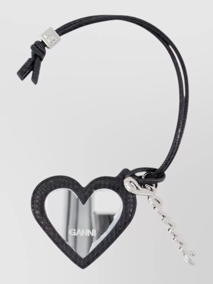 Ganni heart mirror keyring