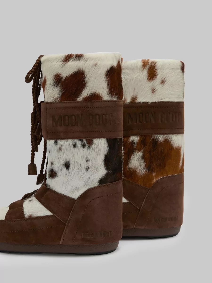 Moon Boot Leather Pony Hair Snow Boots