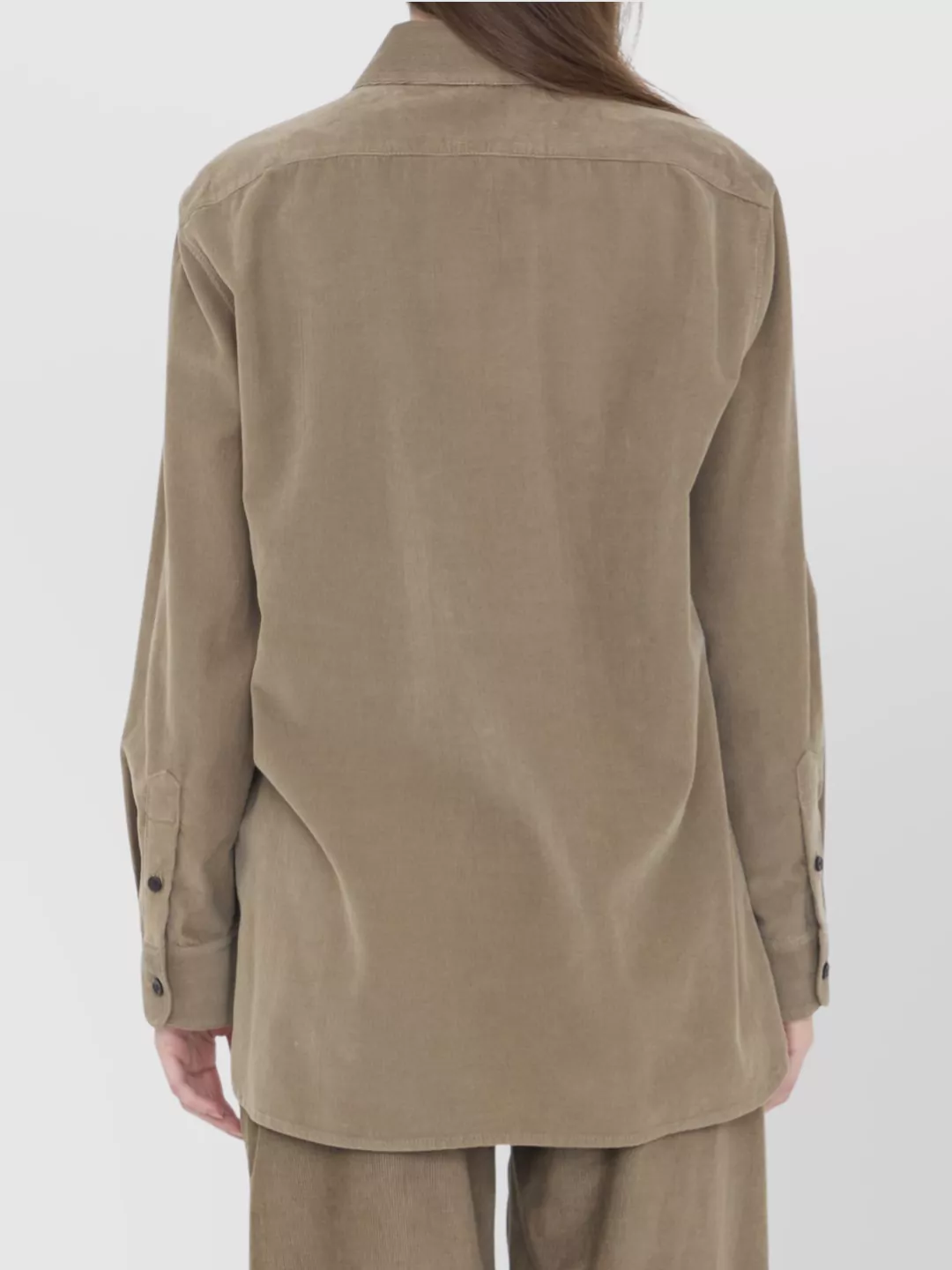 The Row Fitted Corduroy Shirt Featuring Pointed Collar