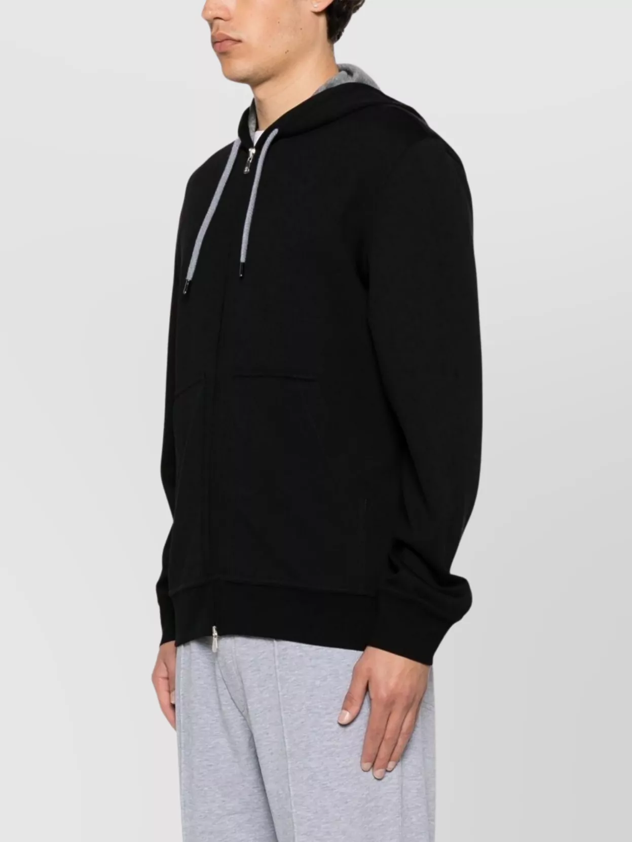 Brunello Cucinelli Hoodie Cotton Drawstring In Black