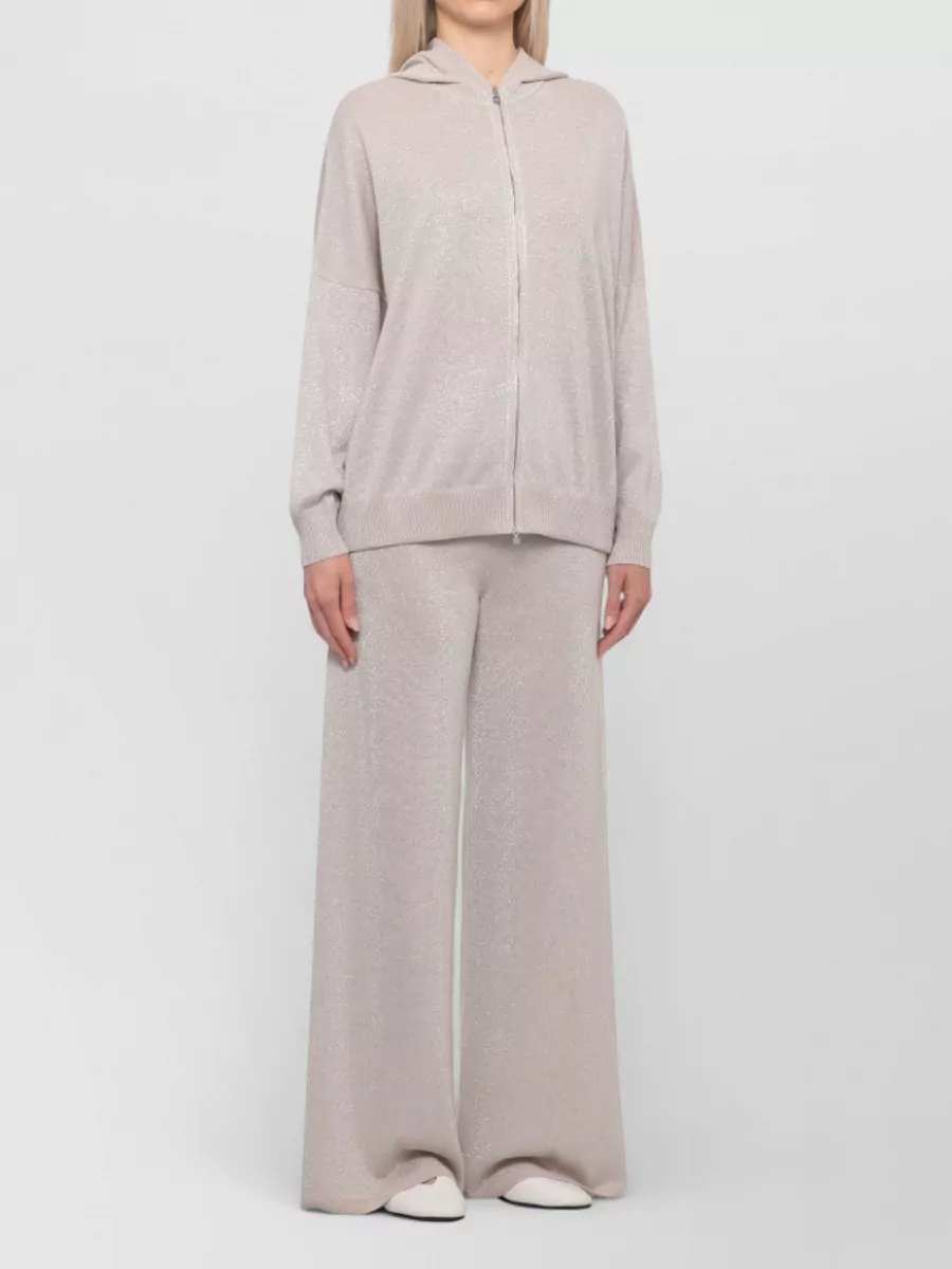 D.exterior Lurex Hooded Zip-Up Sweatshirt