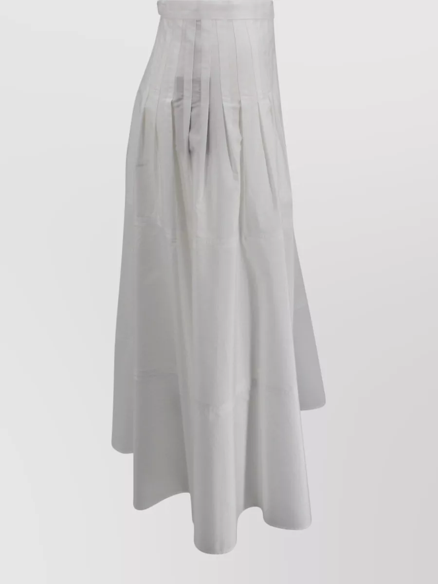 S Max Mara Cotton Pleated Maxi Skirt
