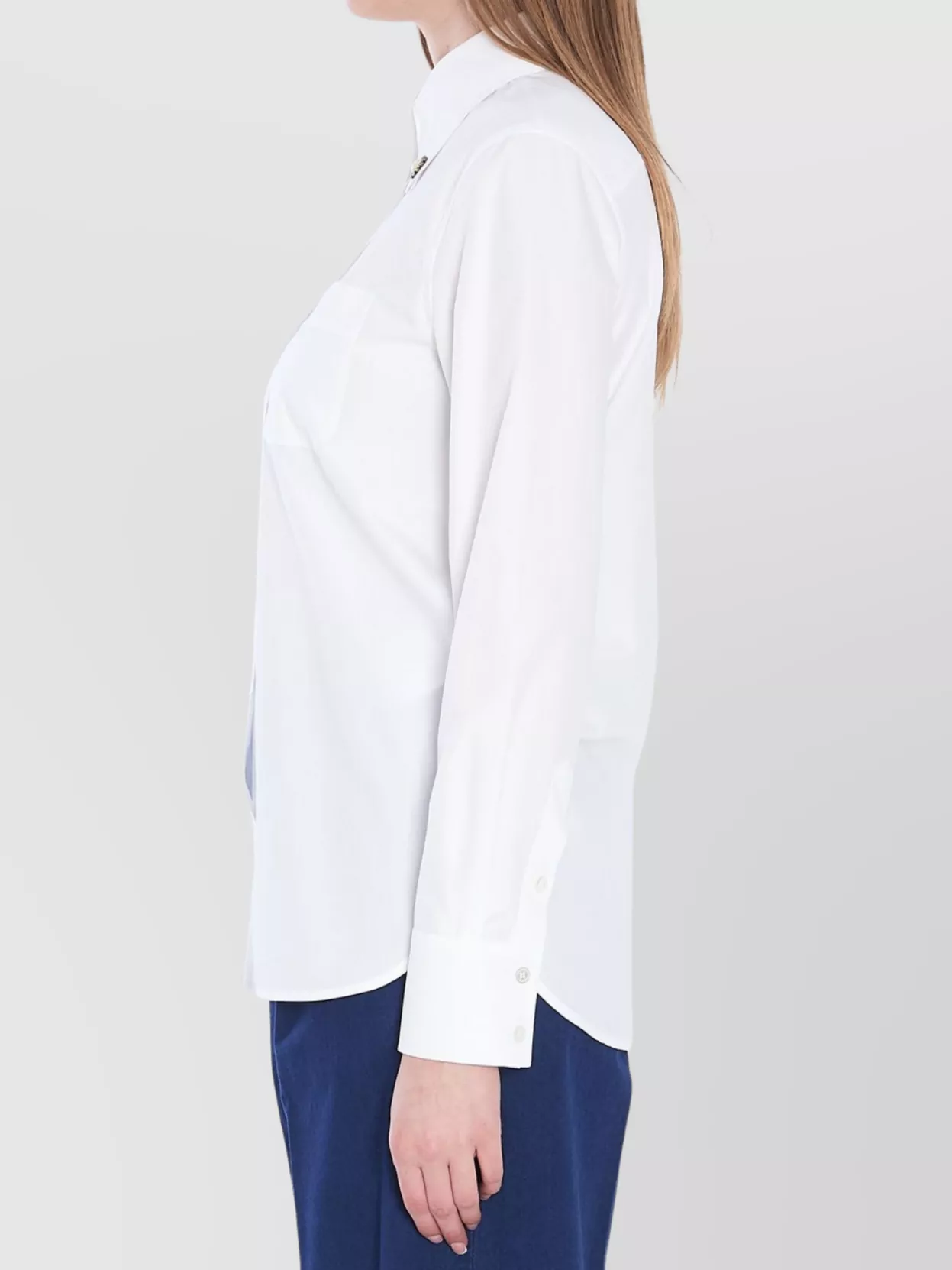 Valentino Garavani Embellished Collar Cotton Poplin Shirt