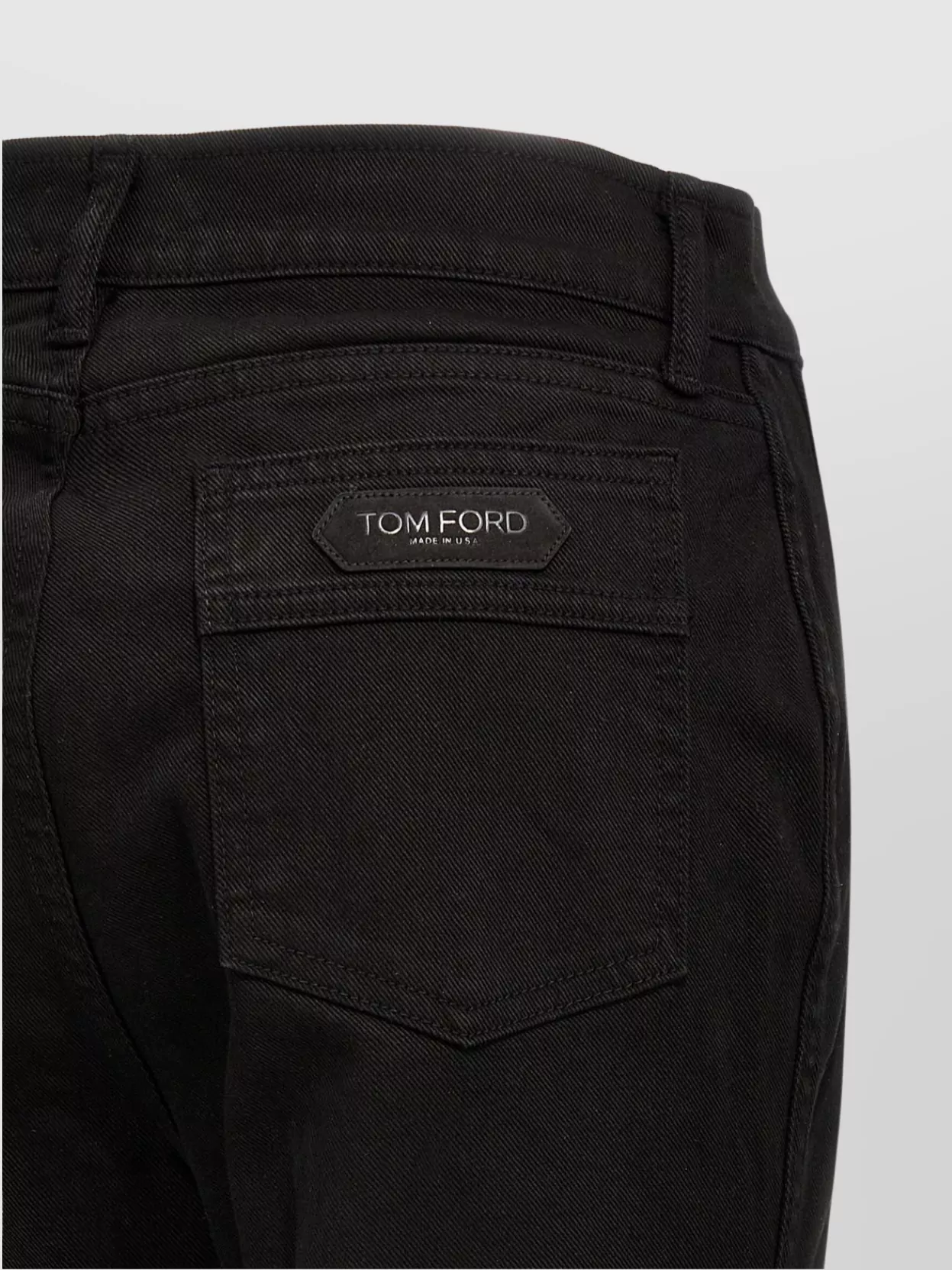 Tom Ford Black Stretch Twill Denim Wide Flare Jeans