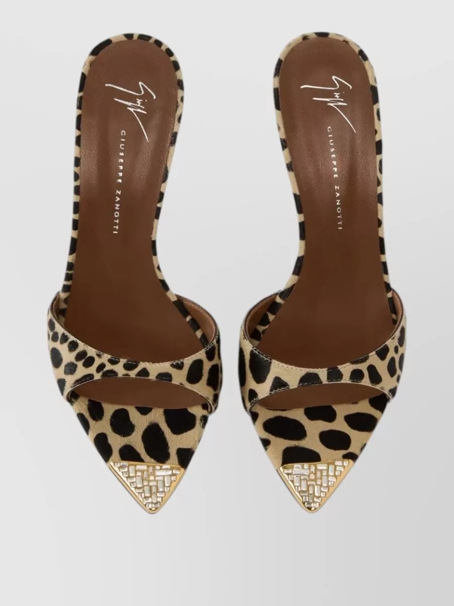 Giuseppe Zanotti Leopard-Print Rhinestone Mules