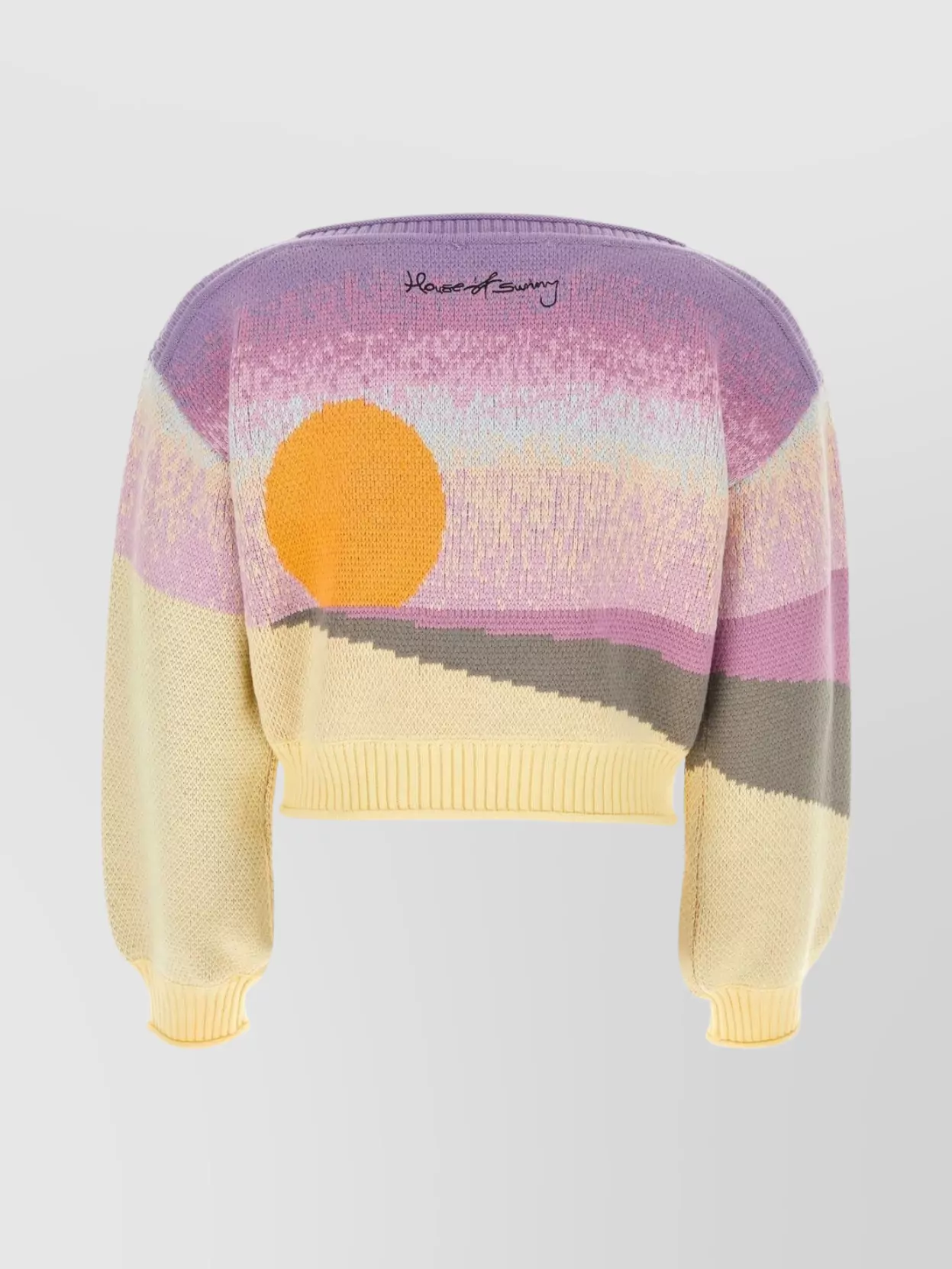 Shop House Of Sunny Acrylic Embroidered Cropped Knitwear With Graphic Print