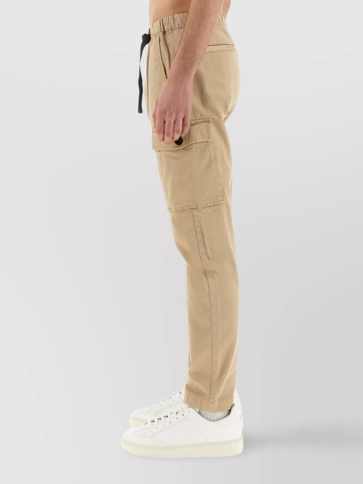 Woolrich Cargo Trousers Featuring Belt And Tapered Leg In Nude