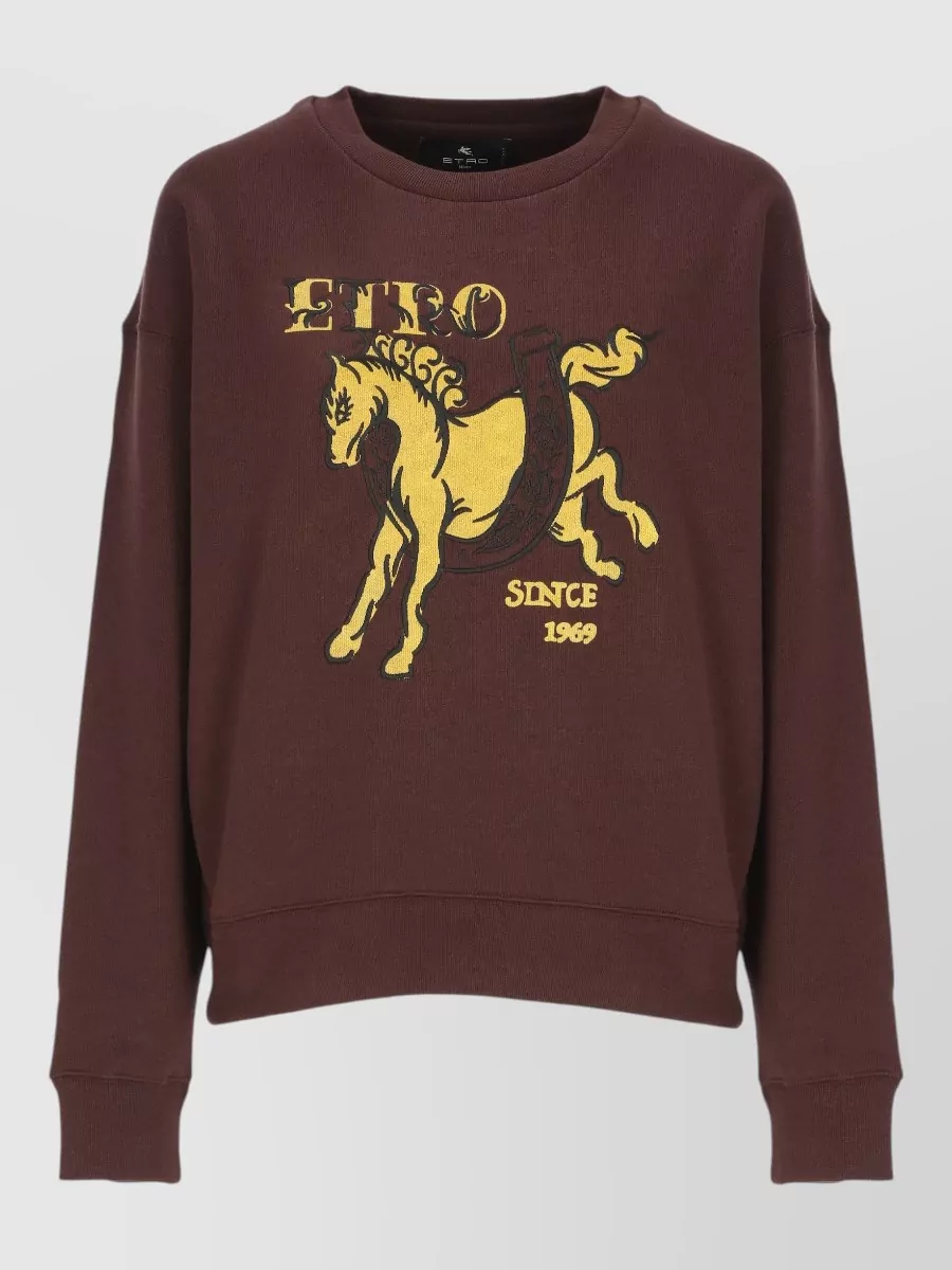 Etro cotton logo print sweatshirt