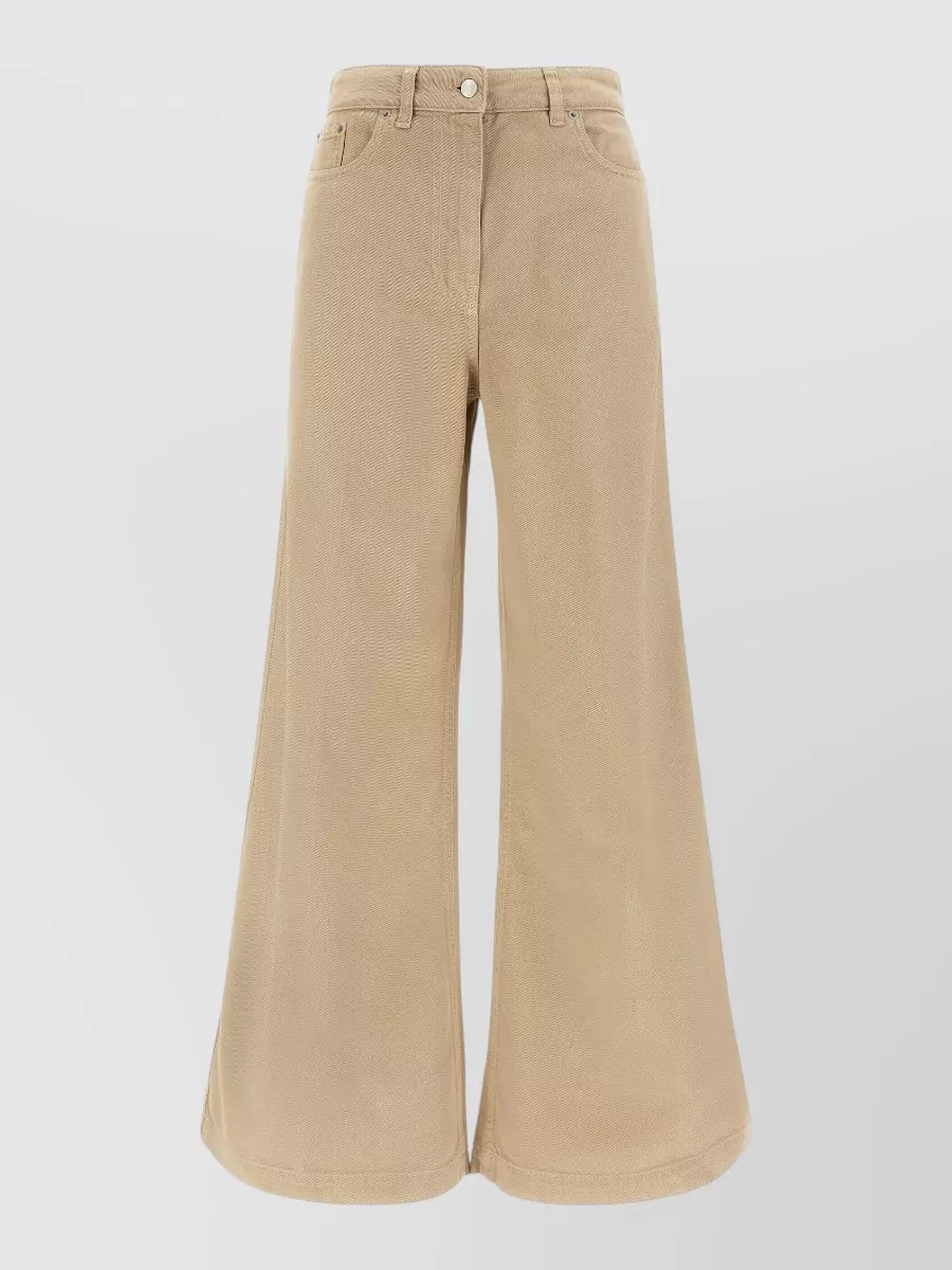 Nude Cotton mid-rise wide-leg trousers