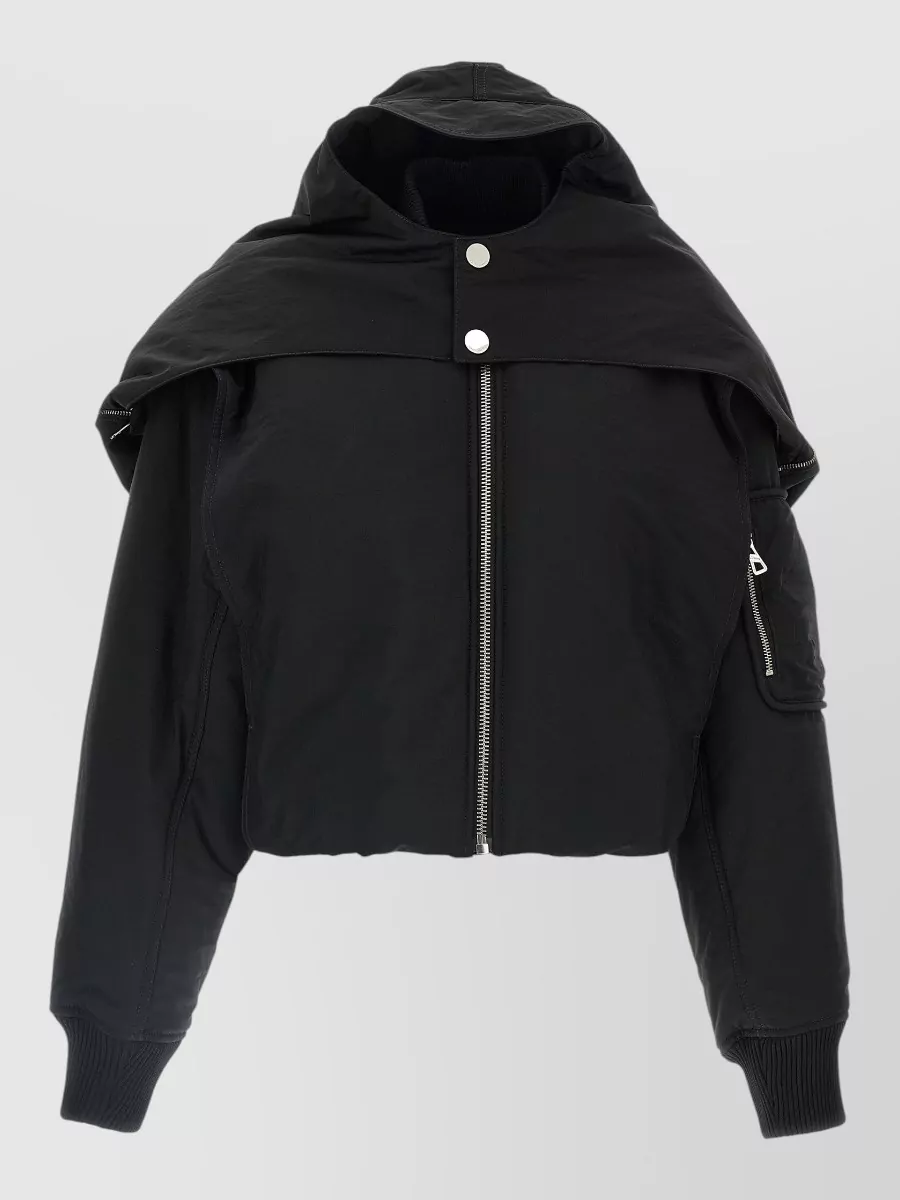 Jean Paul Gaultier Hooded Cropped Puffer Bomber Jacket
