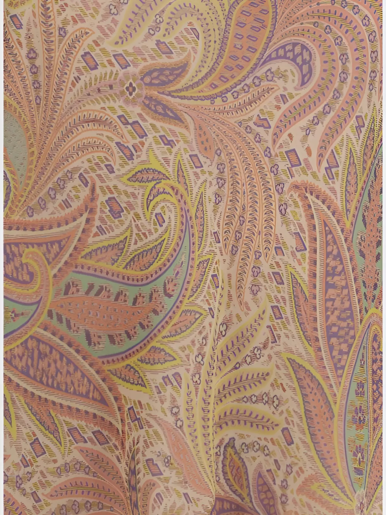 Etro Silk Crepon Top With Intricate Paisley Foliage Print In Pink