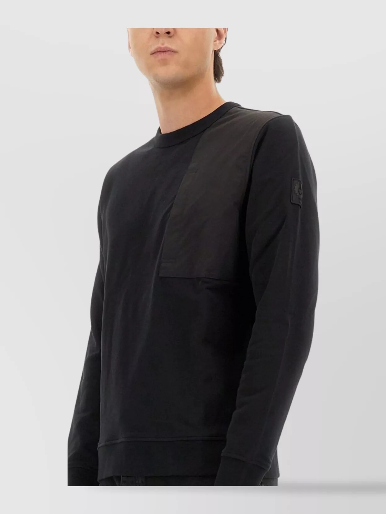 Belstaff Long Sleeve Crew Neck Knitwear With Patch