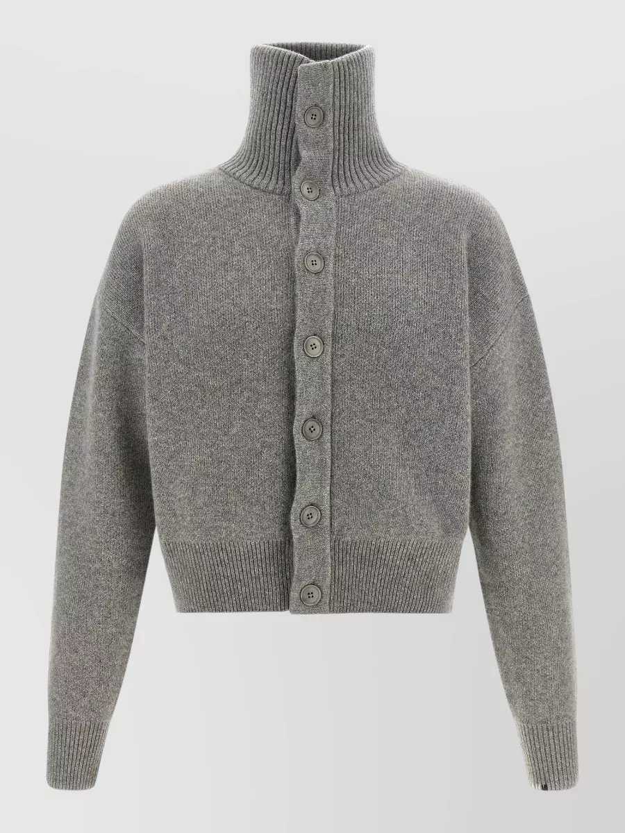 Extreme Cashmere cashmere ribbed high neck cropped bomber jacket