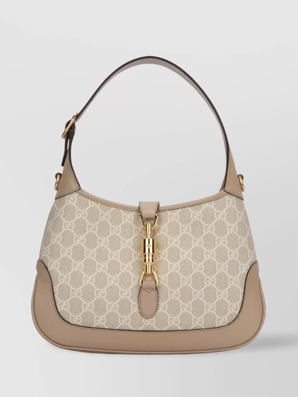 Gucci Monogram Chain Leather Shoulder Bag In Brown